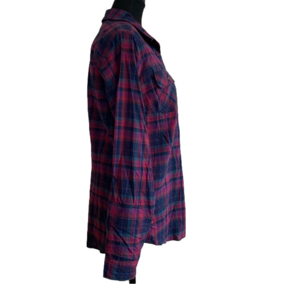 EDDIE Bauer 100% cotton plaid button down shirt. Size M - Picture 4 of 8